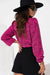 Pleated blouse with pink leopard print with lock hole