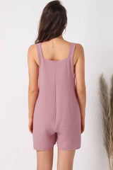 Combi-short texturée rose à bretelles réglables et poches-A WOMAN WE LOVE