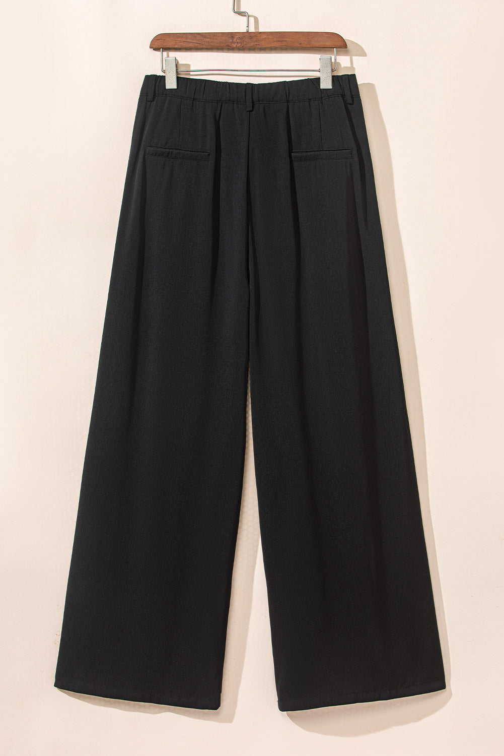 Elegant black pleated wide leg pants