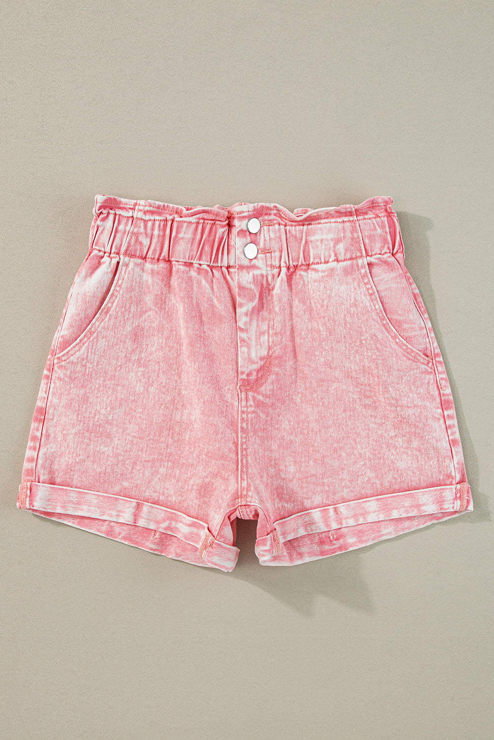 Polveri di denim in denim con filo rosa rosa polveroso lavati