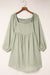 Short babydoll style dress with puffed sleeves and square neck