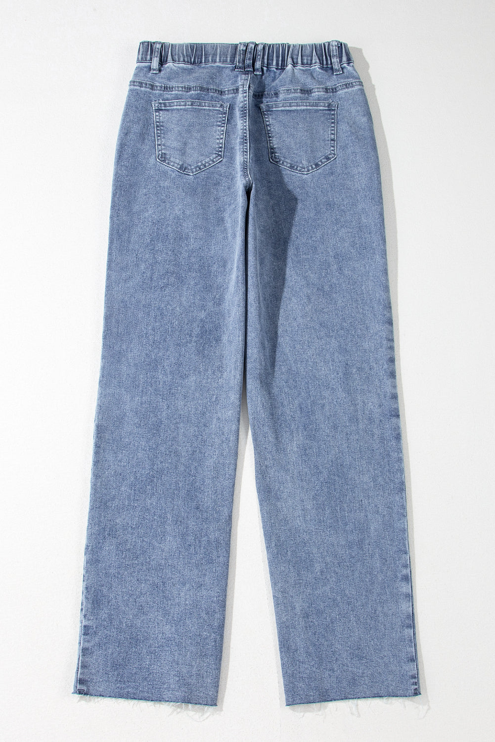 Twilight Blue Foiled Star Patchwork Straight Leg Loose Jeans