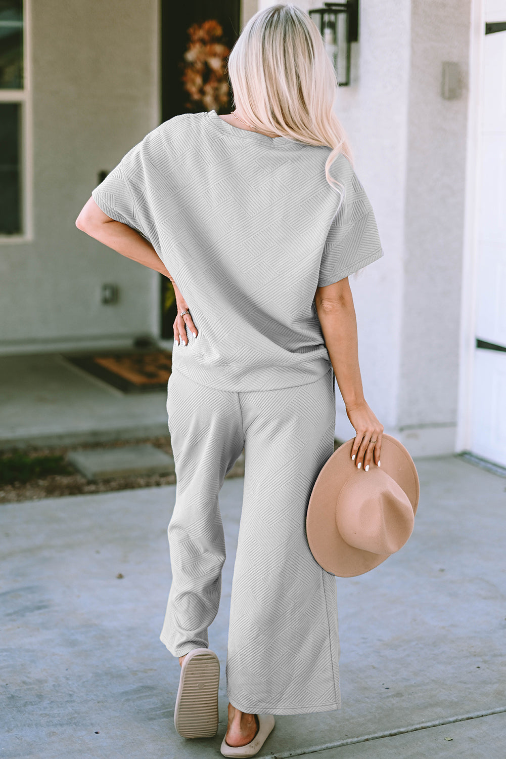 Ensemble t-shirt coupe ample texturé gris *-A WOMAN WE LOVE