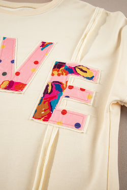 Oversize graphic sweatshirt Love Patch Apricot *