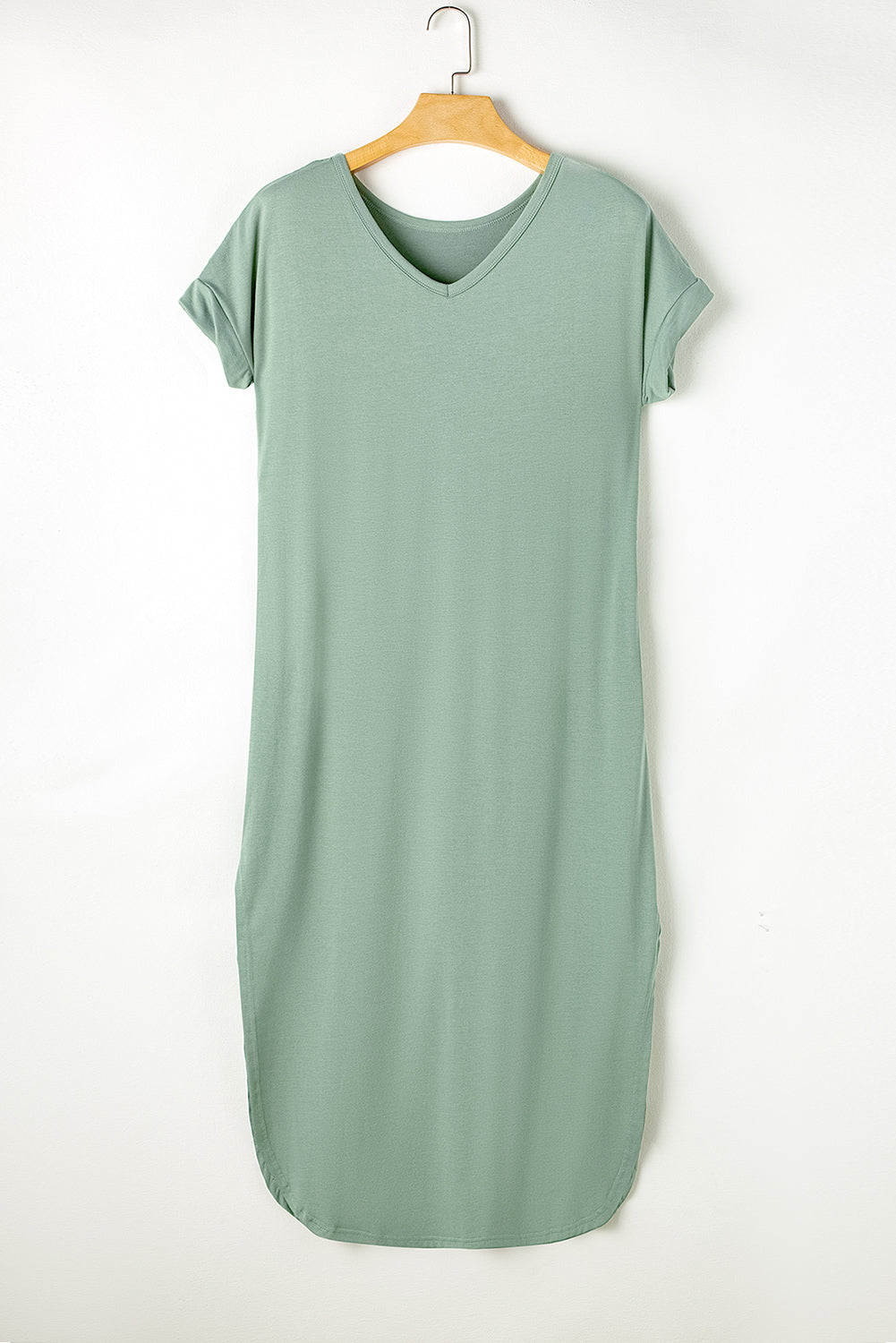 Tasca a V Green Verve Verde nascosto Spacchi Maxi T-Shirt Abito