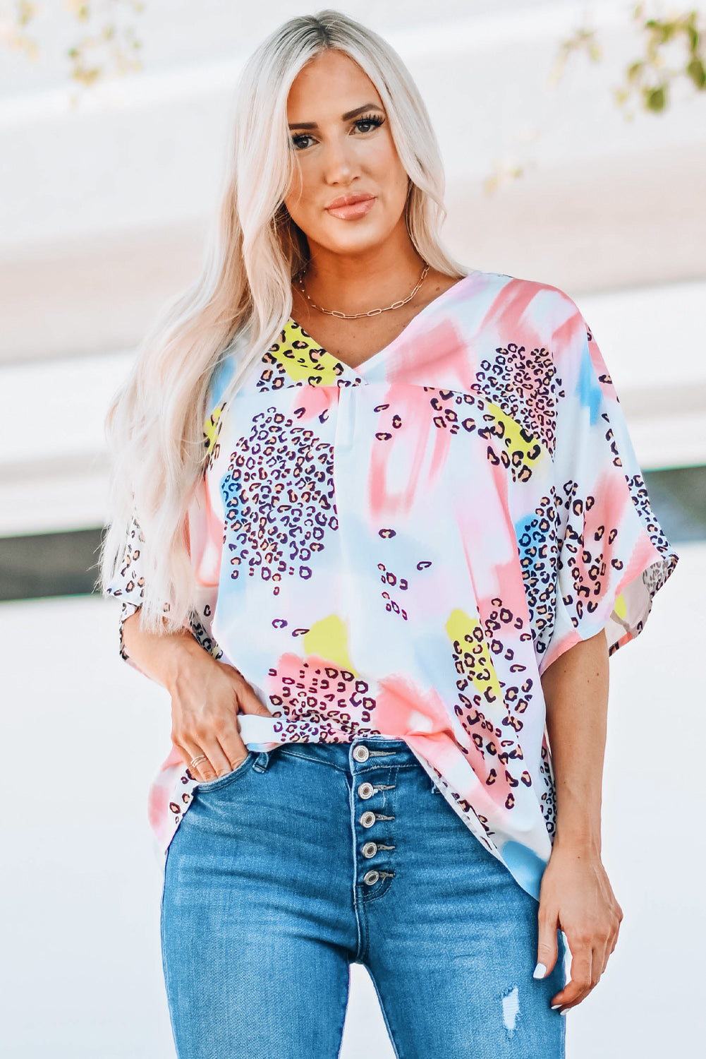 Ample with a printed print of animal watercolor