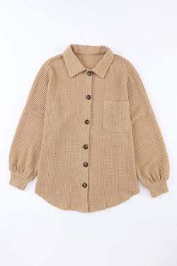 Decreeed shirt buttoned in khaki embossed