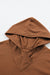 Chestnut Patchwork Color Block Hoodie with Contrast Sleeves