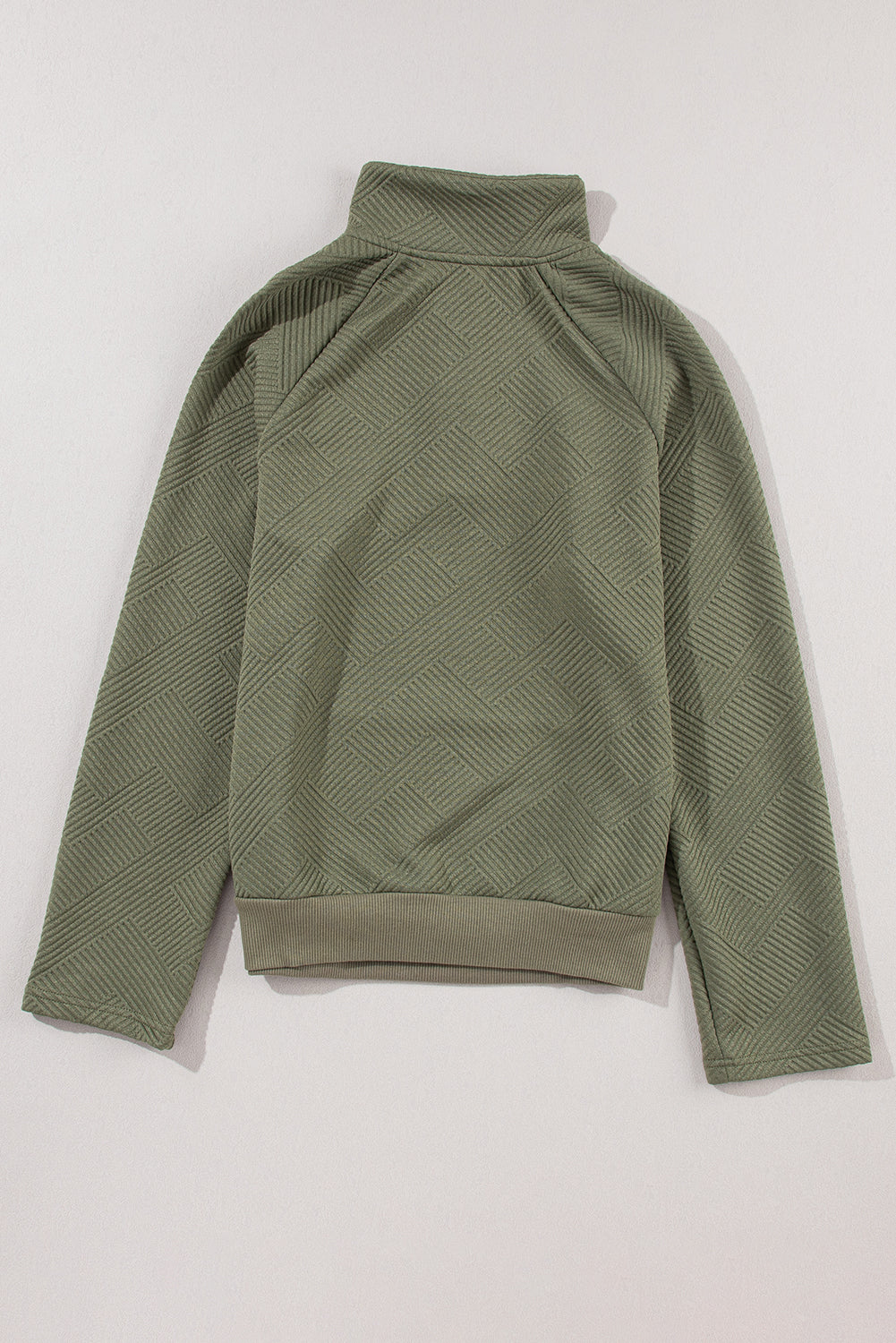 Sweat-shirt boutonné en tricot texturé vert Laurel avec poche kangourou