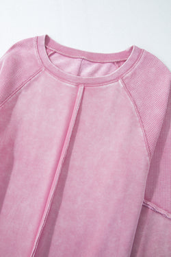 Pink Raglan and Patchwork pink sweatshirts *