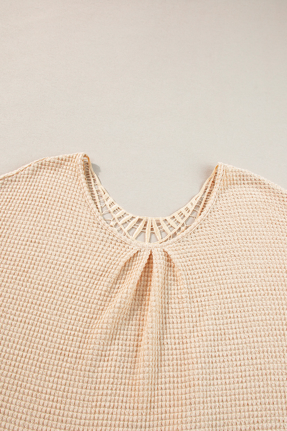 BEIGE GUIPURE INSERT TEE TEE TEE