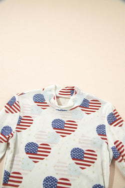 White body with long sleeve in glitter mesh Americaa