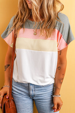 T-shirt patchwork color block *