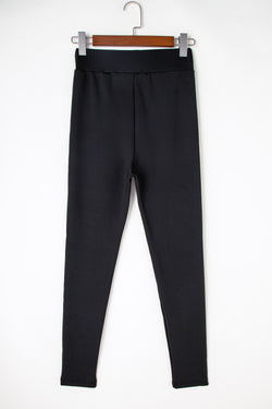 Black Fleece Lined Winter High Waist Leggings