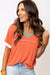 V-neck t-shirt with exposed seams *