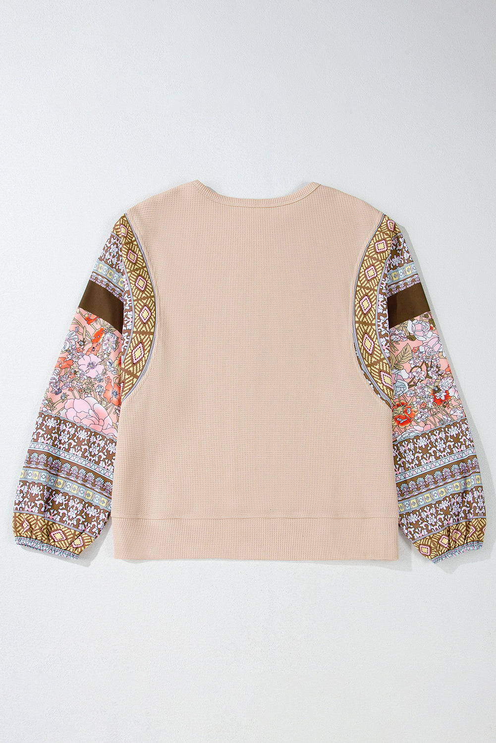 Contrasto di pergamena Floral Patchwork Solleve Waffle Top