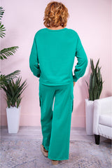 Ensemble haut pull et pantalon cargo de couleur unie-A WOMAN WE LOVE