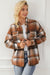 Brown plaid jacket with flap pockets