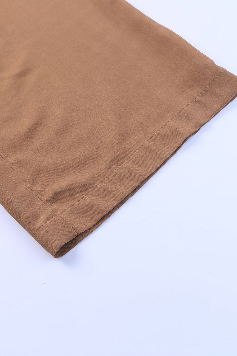 Pantalon large décontracté à taille élastique avec cordon de serrage marron