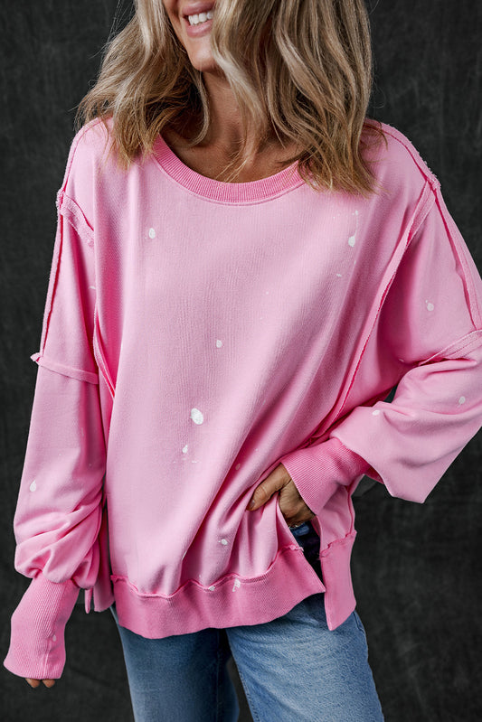 Bonbon Splash Spots Exposed Seam Gumgy Sweatshirt