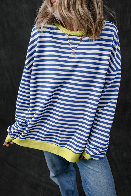 Over-dimensioned blue striped sweatshirts *