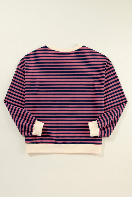 Over-dimensional sweatshirt with red stripes *