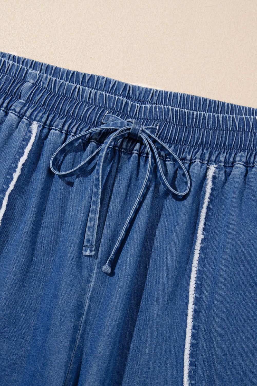 Sail bleu lavé denim chambray lâches et pantalon de taille