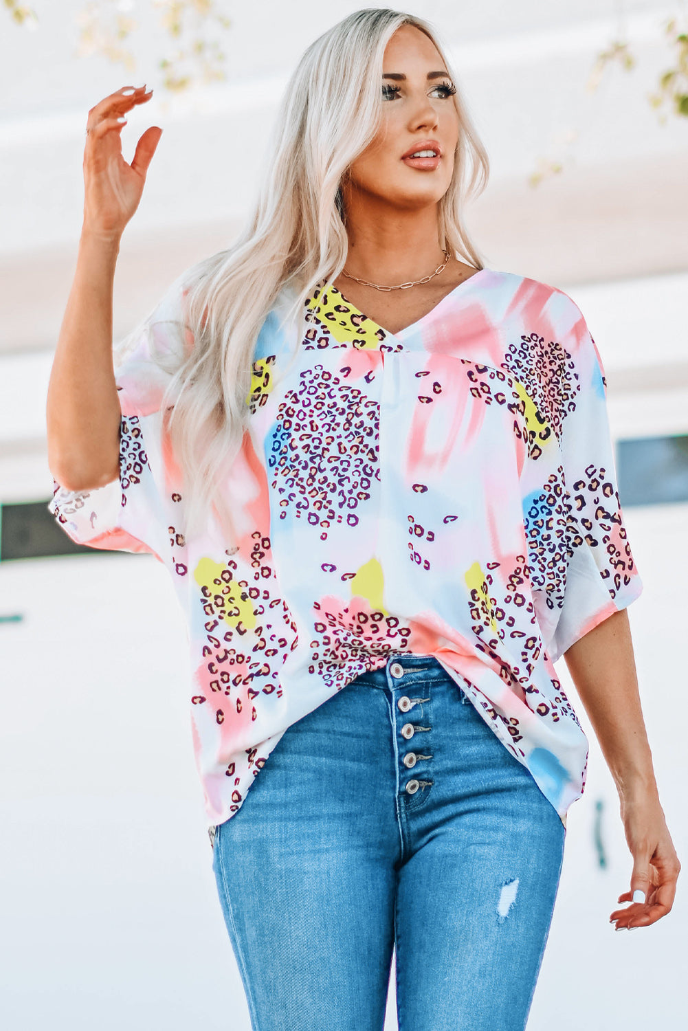 Ample with a printed print of animal watercolor