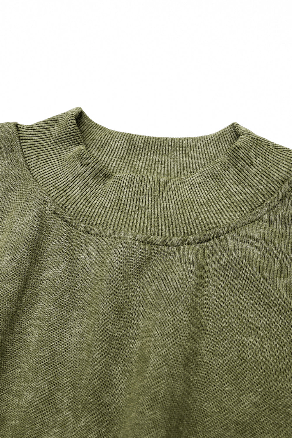 Green Drop Shoulder Crew Neck Pullover Sweatshirt