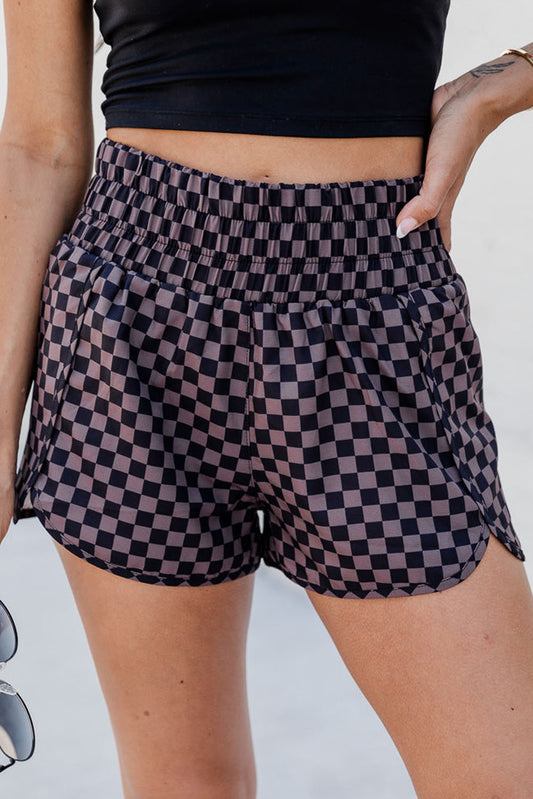 Braune Leopard High Tailled Athletic Shorts