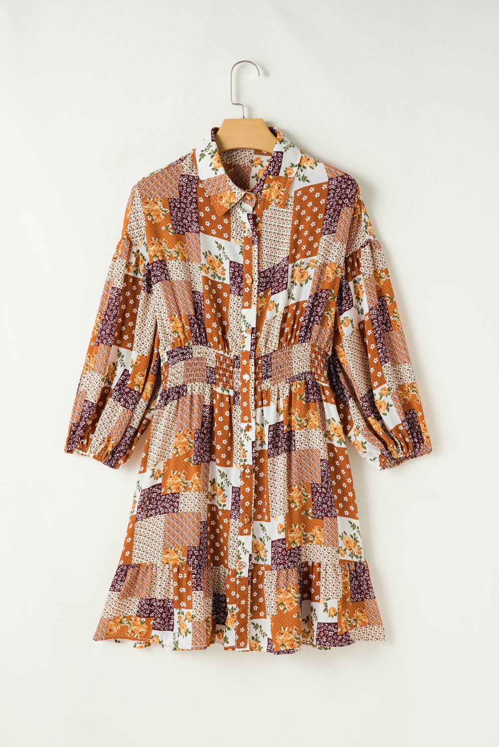 Mini-Robe Orange Flower Shirt Bohemia*