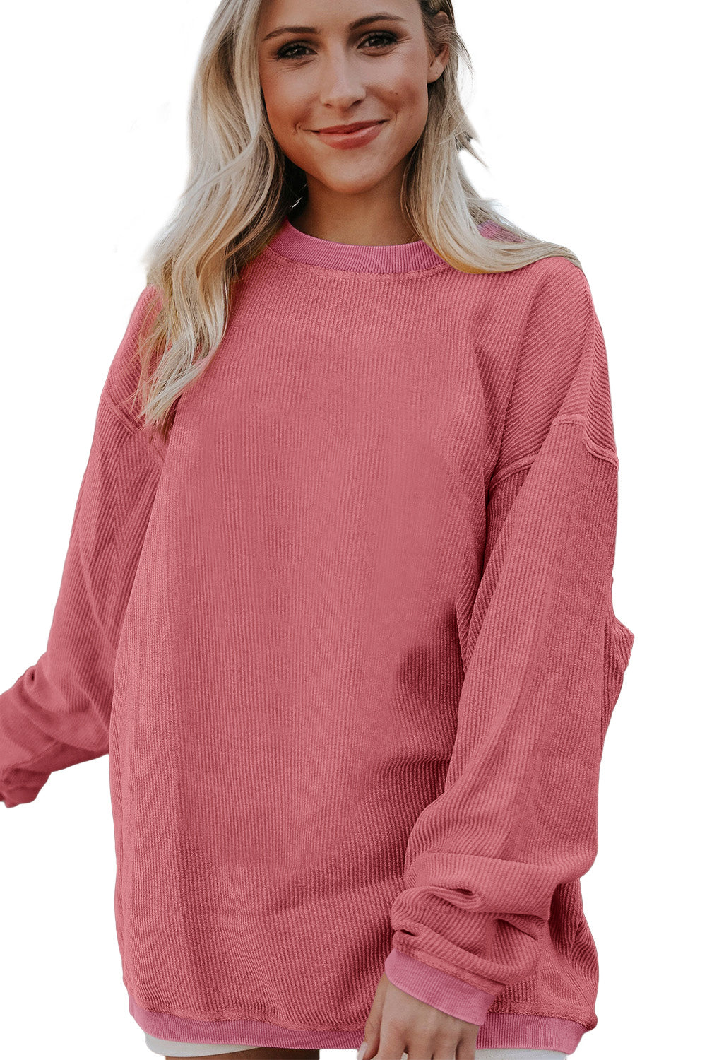 Sudadera de gran tamaño rosa rosa de fresa