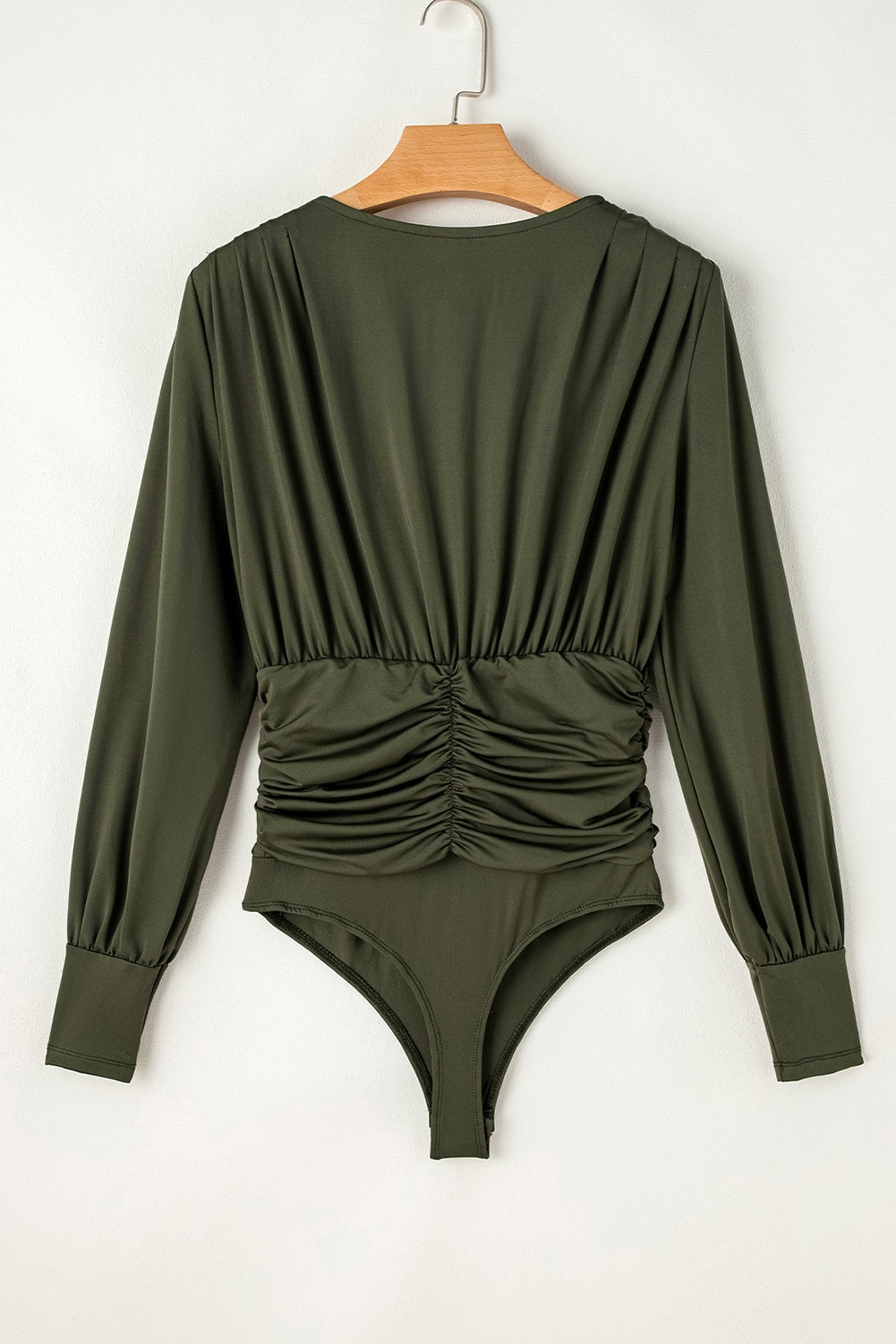 Body vert mousse froncé à manches longues *-A WOMAN WE LOVE