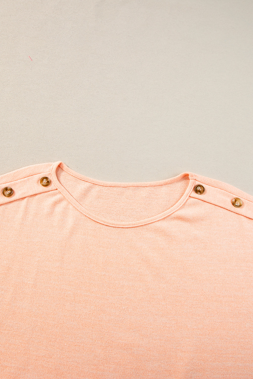 Apricot Botón Pink Detalle Batwing manga toe casual