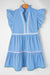 Ric Rac Beau Blue Color Block V-Neck Tiered Dress with Flutter Sleeves