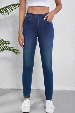 Ashleigh Blue Jean décontracté en tricot extensible délavé *