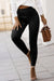 Black high waisted faux suede skinny leggings