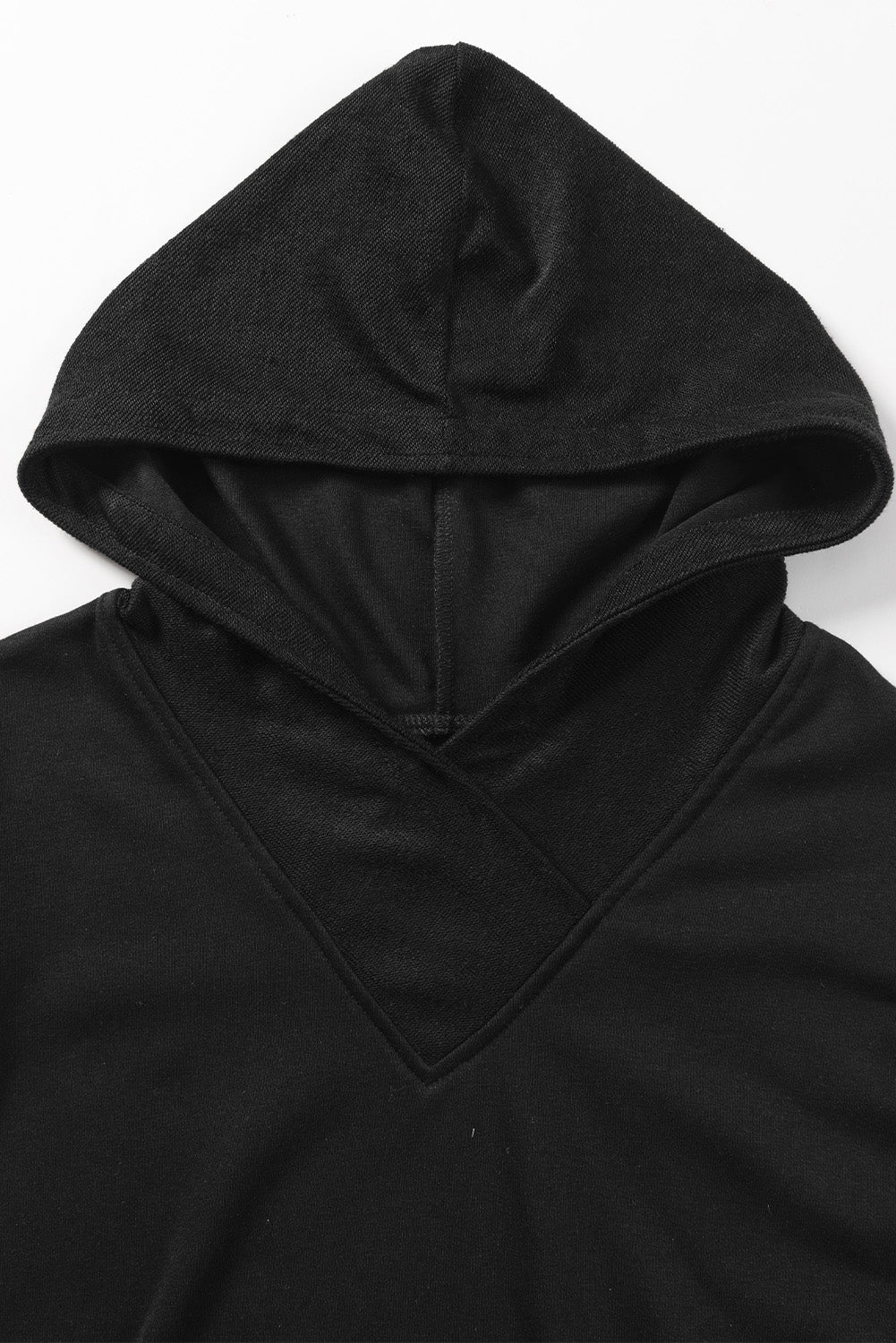 Schwarze Kontrastärmel Patchwork Colorblock Hoodie