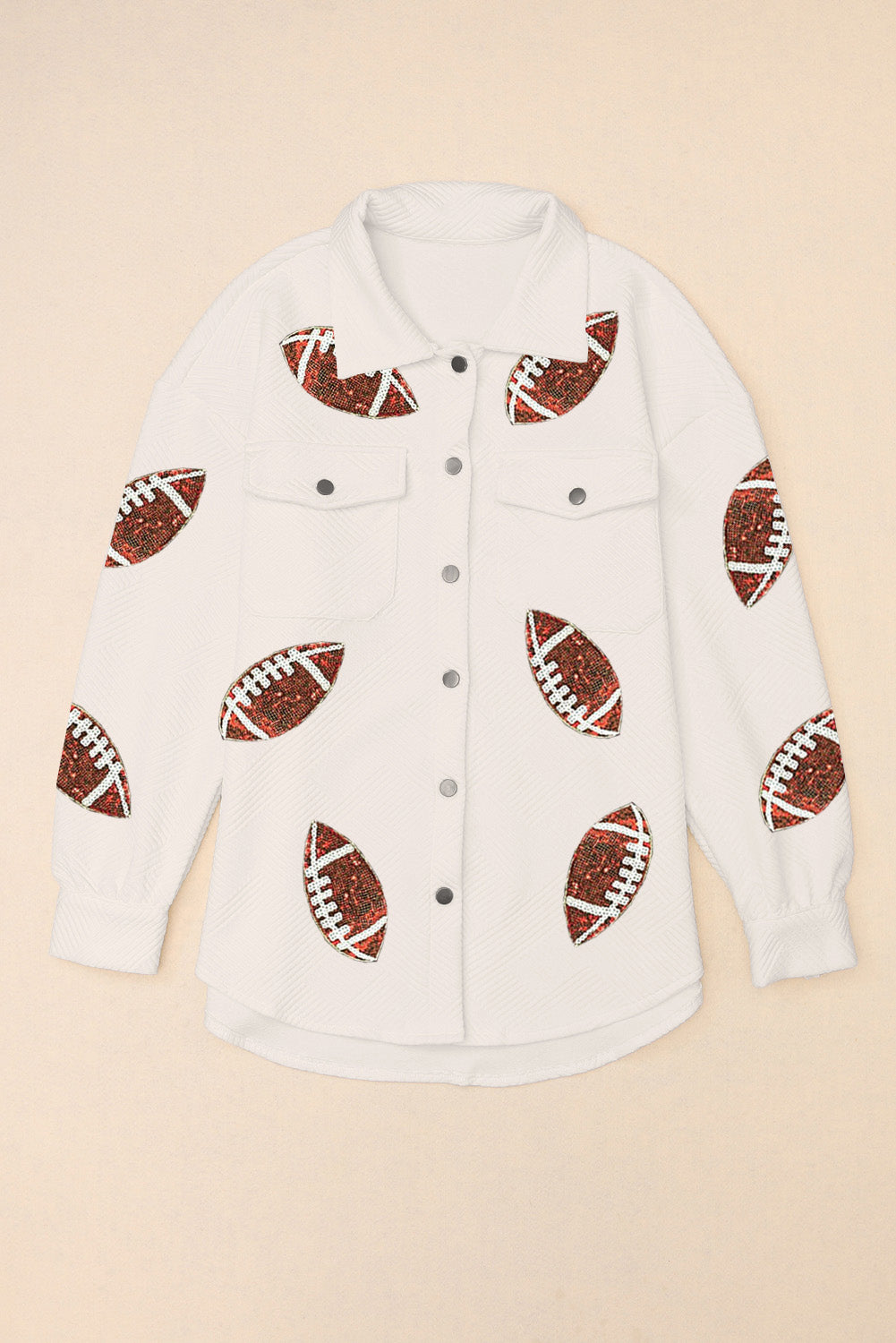 Veste de football à paillettes beige texture bubble gum