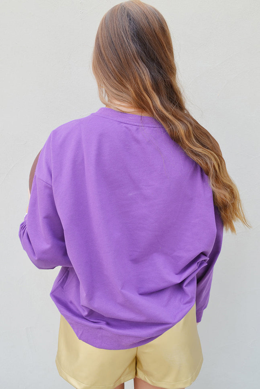 Tillandsia Purple GAME DAY Rugby Chenille Sweat-shirt brodé