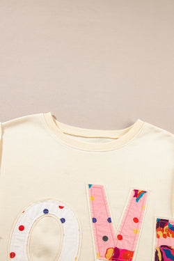 Oversize graphic sweatshirt Love Patch Apricot *