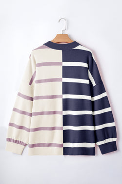 Striped over-dimensional sweatshirt *