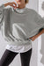 Grey sweatshirt with exposed seams, batwing sleeves and dropped shoulders