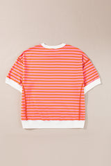 Ugly multicolored t-shirt with contrasting edge and apparent seams