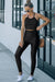 Black high waisted skinny leggings with waist cincher