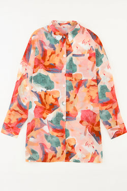 Floral print -printed shirt