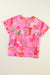 Crowt V -Neck Bluse con estampado floral de la jungla rosa