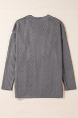 Cardigan ouvert sur le devant à texture unie gris moyen avec poche-A WOMAN WE LOVE