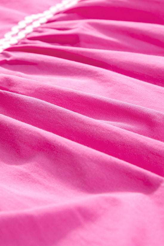 Robe à plusieurs niveaux avec col en V et manches flottantes colorblock Ric Rac rose fraise