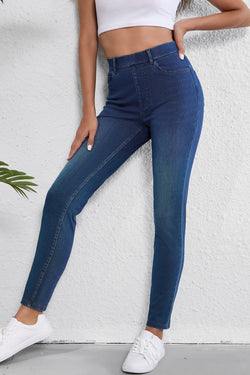 Ashleigh Blue Jean décontracté en tricot extensible délavé *